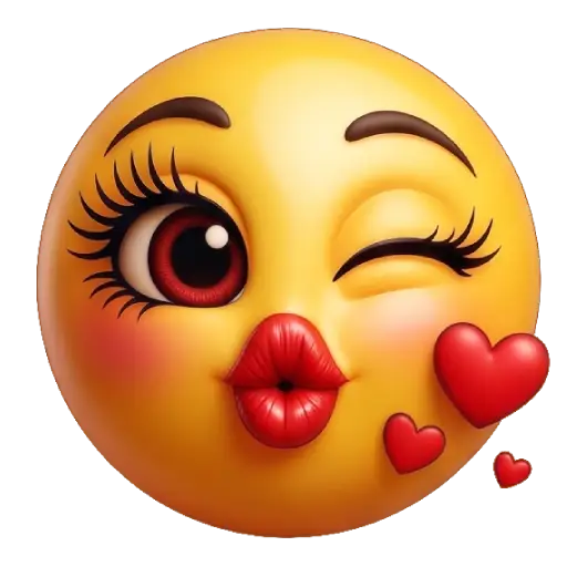 Cute smiley face, stickers, Whatssapp stickers, love, kiss me, valentine, kisses
